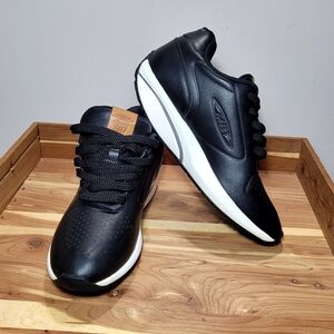 MBT 1997 Classic Black Nappa Leather Rocker Bottom Sneakers Women's 8-8.5